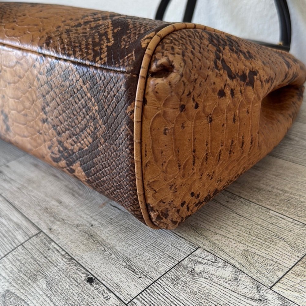 Coach Minetta Python Embossed Leather Crossbody B… - image 8